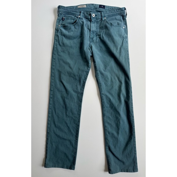 AG‎ ADRIANO GOLDSCHMIED The Matchbox Slim Straight Jeans Mens 32x30 Green USA - Picture 1 of 16